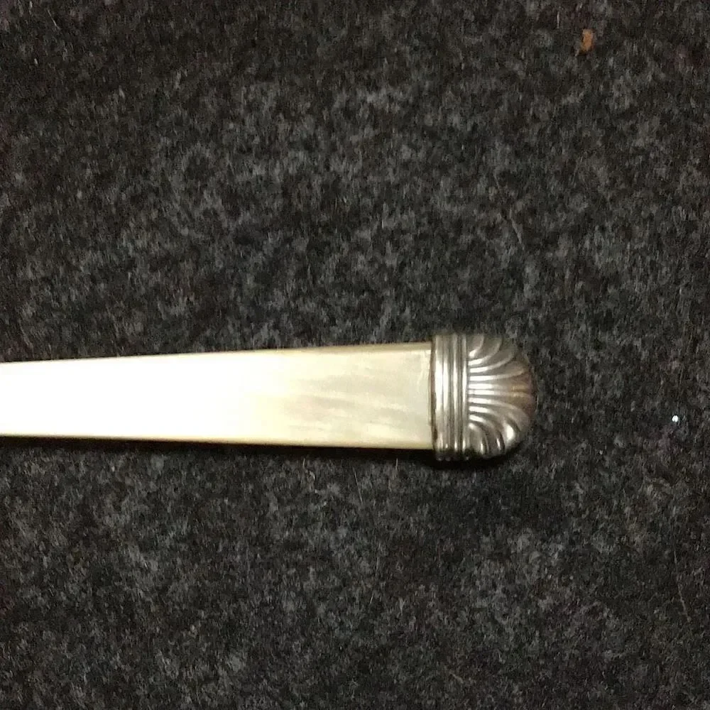 Vintage translucent baby / caviar spoon with sterling silver top